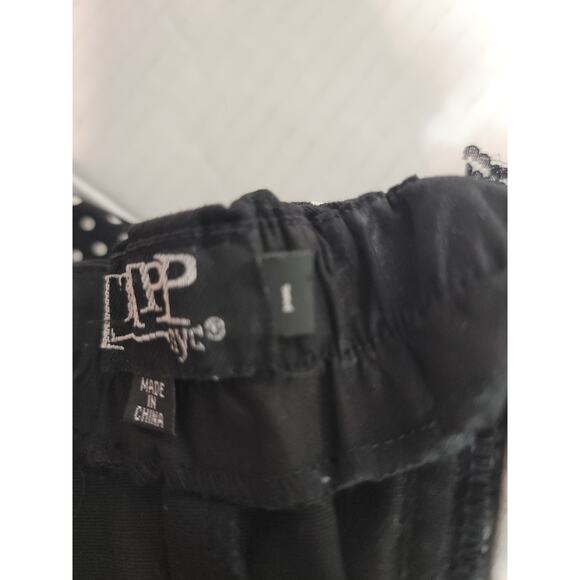 Tripp NYC Black Polka Dots Lace-Up Corset Top Size 1 1X Dark Romantic Whimsigoth - Picture 3 of 14